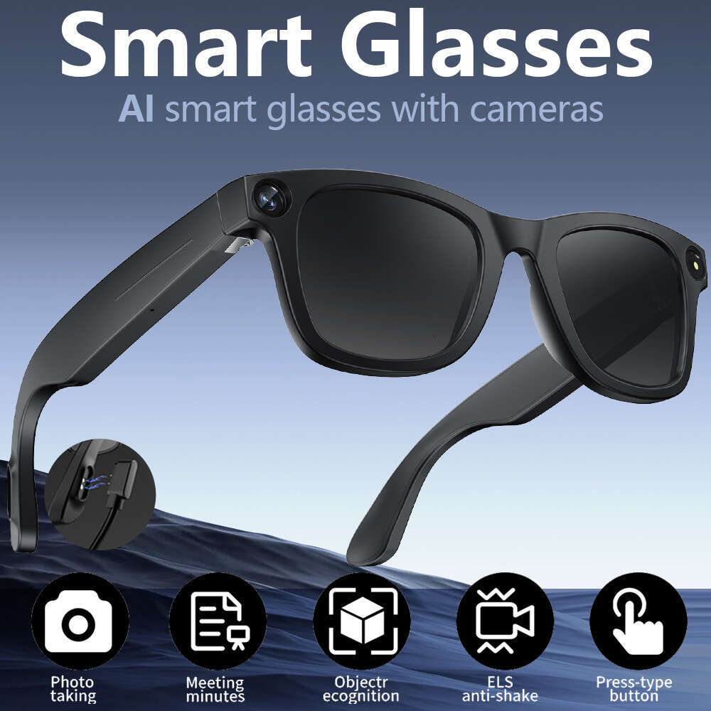 E03 AI Smart Glasses 800W Camera Video Recorder Real-time Translation Meeting Record Voice Recognition CKS