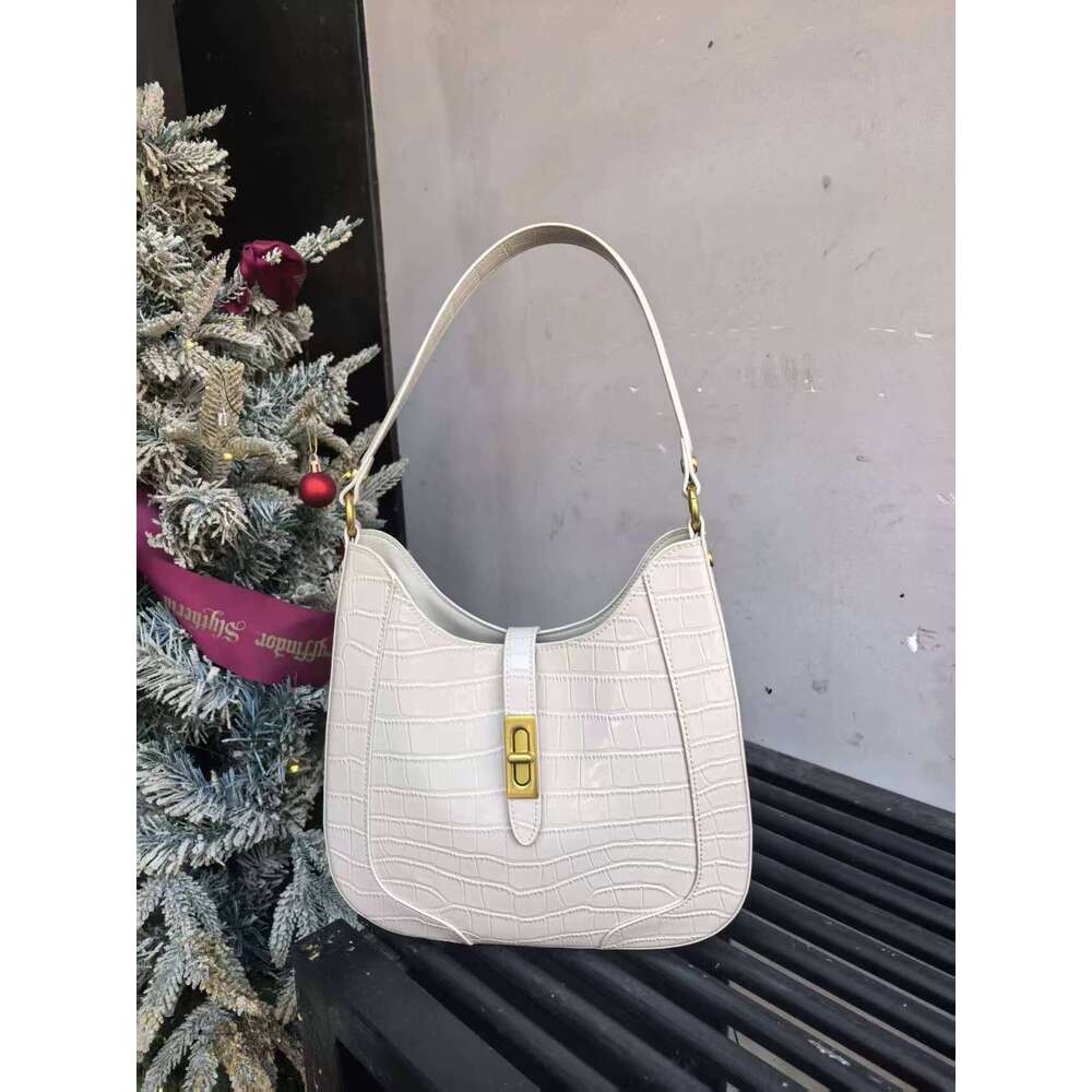 Genuine Leather Crocodile Pattern Cowhide Bag Niche Design Large Capacity Underarm Shoulder Crossbody Bag Spring Summer Women SENYY