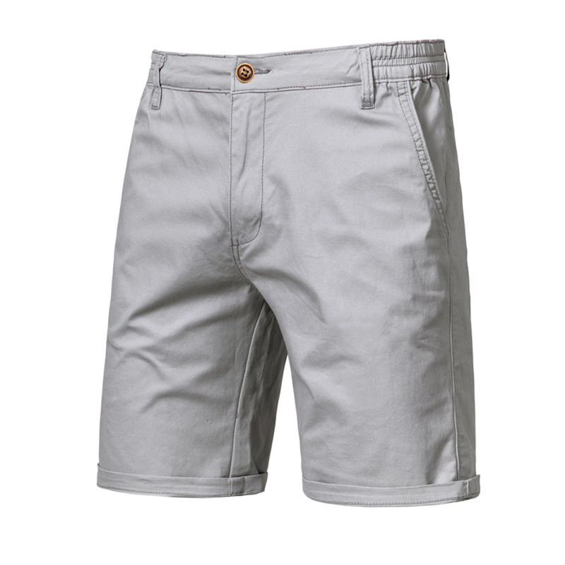 Men's Shorts Men Summer Cotton Elastic Waist Casual Classic Fit Business Half Pants Stretch Khaki Chino Streetwear Beach Size 30-38