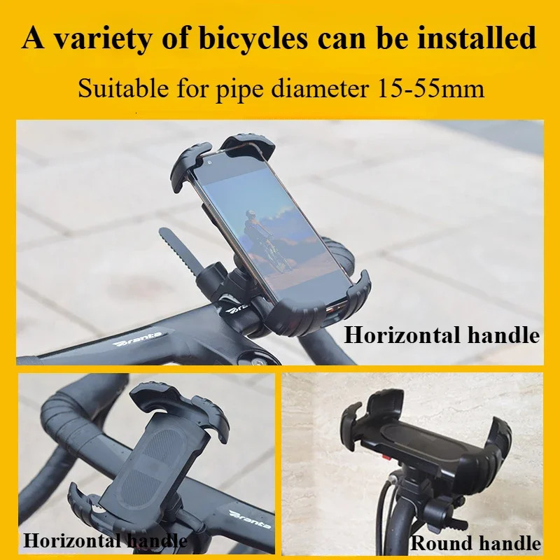 Universal Bike Phone Mount for Road Bike Mountain Bike Bicycle Stem Electric Motorcycle Scooter Rearview Mirror Anti Slip Fall 260525