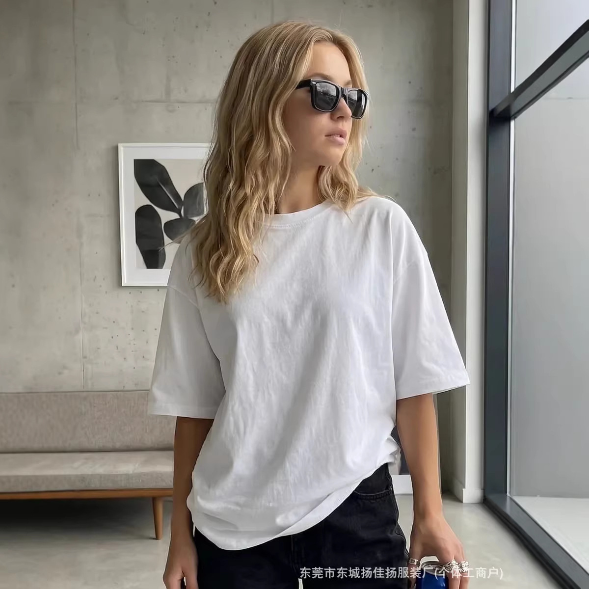 100 cotton short sleeve t-shirt casual style unique and fashionable simple and versatile trendy plain hiphop top 240920