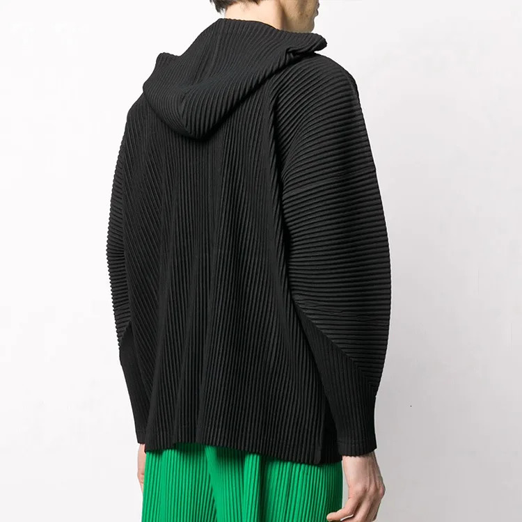 Japan ISSEYS MIYAKES Classic Pleated Hooded Sweatshirt Loose Casual Simple Drawstring Pullover Hoodie Man 260522 - view 5