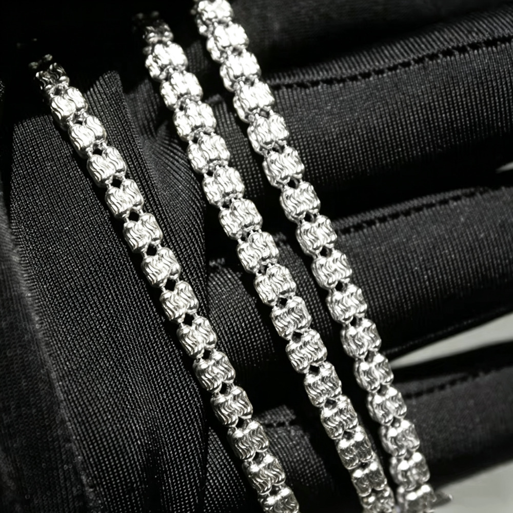925 Sterling Silver Moon Ice Chain Hot Sale Hip Hop Diamond Cut Ice Link Chain Necklace for Mens Women - view 7