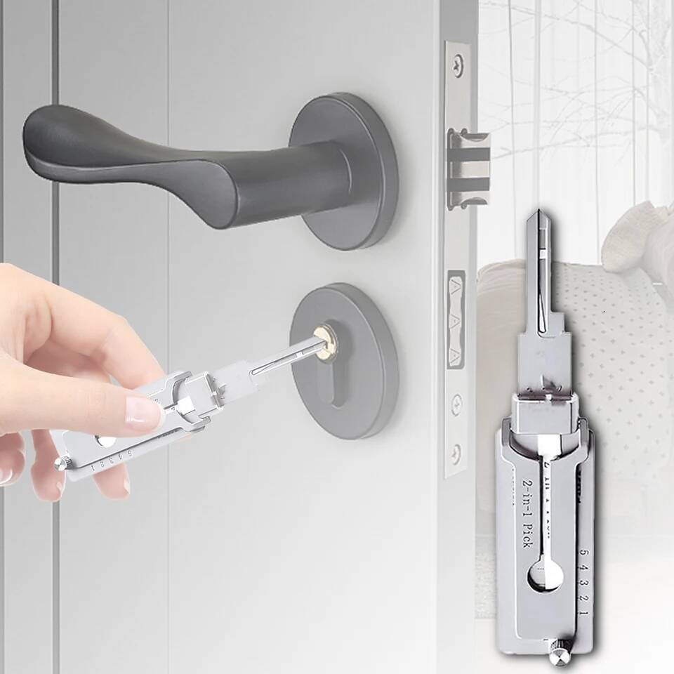 SS001 Stainless Steel Key 2 In 1 Precision Hook & Pick Set Lock Decoder O-ring Pickup Kit Maintenance Repair Hand Tools ddmynov - view 4