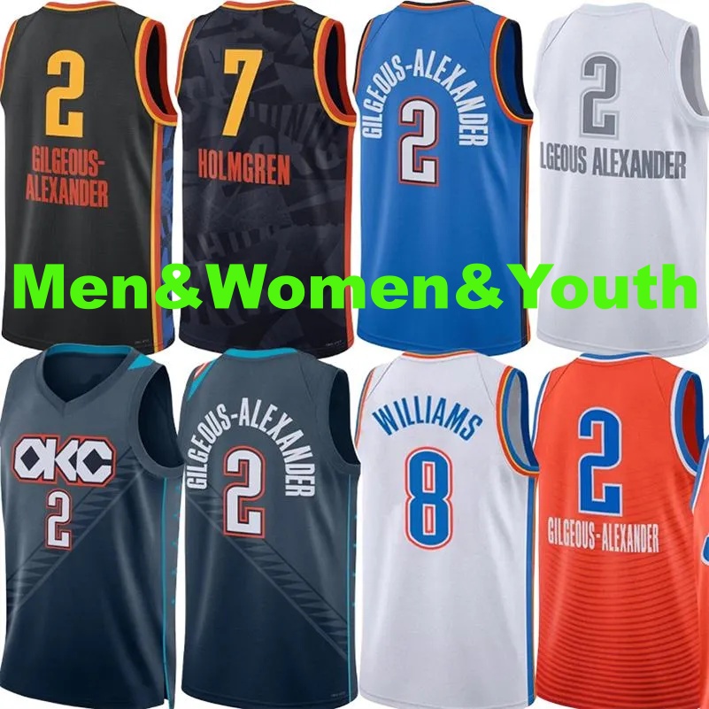 25 26 OKC Thunde Basketball Jerseys SGA Shai Gilgeous Alexander Chet Holmgren Jaylin Williams Isaiah Hartenstein Caruso Luguentz Dort Russell Westbroo