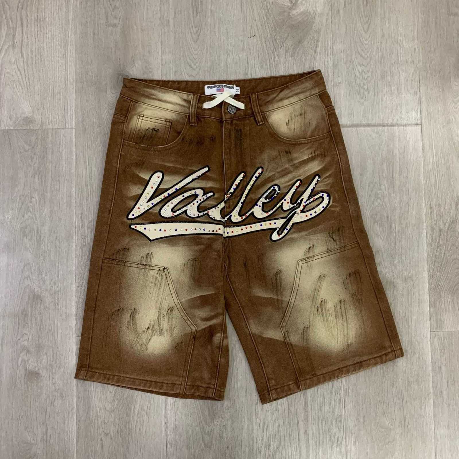 Y2k Black Denim Shorts Baggy Streetwear Embroidery Cartoon Graphics Short Jeans Men Harajuku Hip Hop Loose Fitness Casual Shorts X251205