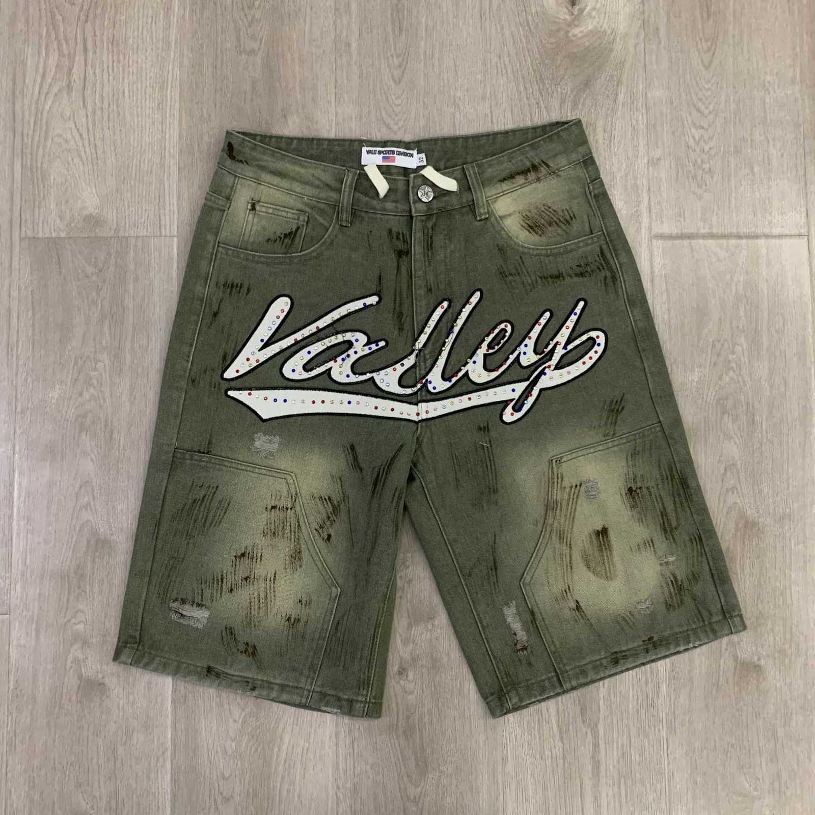 Y2k Black Denim Shorts Baggy Streetwear Embroidery Cartoon Graphics Short Jeans Men Harajuku Hip Hop Loose Fitness Casual Shorts X251205