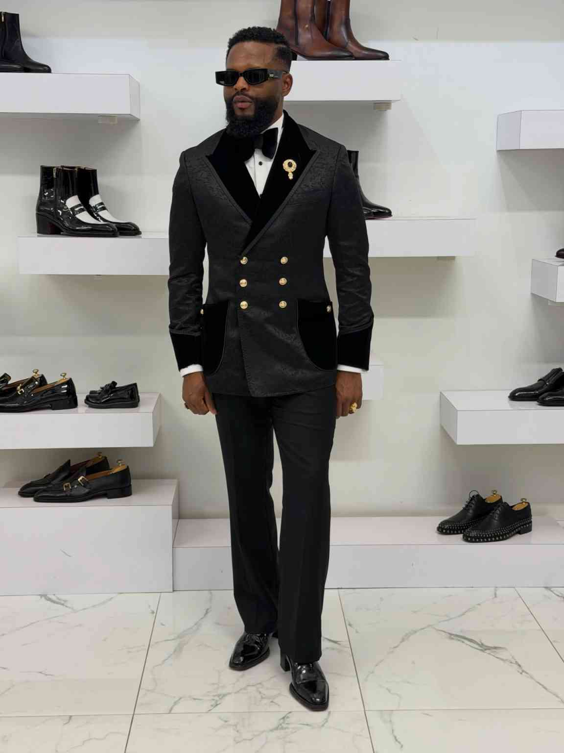 Exquisite Suits Men 2 Piece Sets Floral Pattern Prom Blazers Customized Man Formal Wear Wedding Tuxedo Attire - view 6