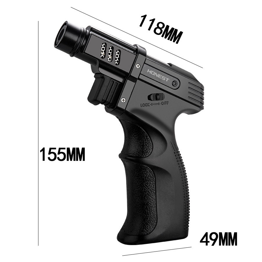 Windproof Outdoor Camping BBQ Fixed Fire Big Jet Flame Cigar Lighter Torch Kitchen Gadgets For Men(NO GAS)