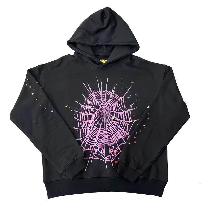 Spider Print Hooded Sweatshirt Loose Hip Hop Street Style Pullover, Warm Fleece Long Sleeve Tops for Teenagers Adults Best Seller Unisex Casual Outerw