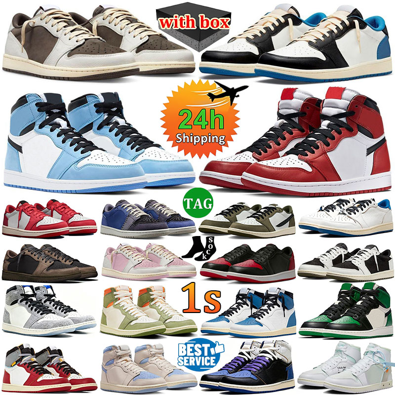 J1 Designer 1 1S Scarpe Da Basket Basse Uomo Donna OG Triple Nero Bianco Sail E…