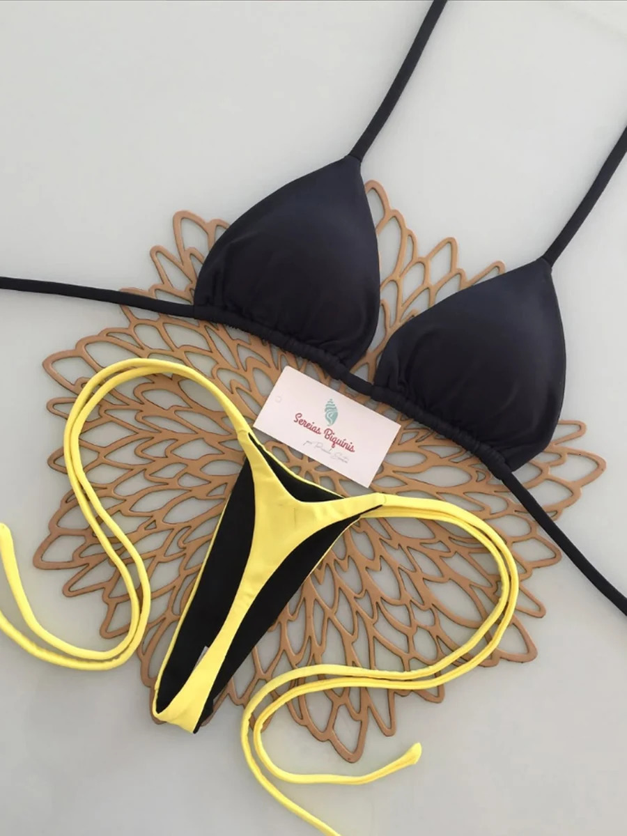 Micro Bikinis 2026 Push Up Women Swimsuit String Swimwear Brazilian Bikini Set Halter Biquini Floral Solid Beachwear y260615 - view 3