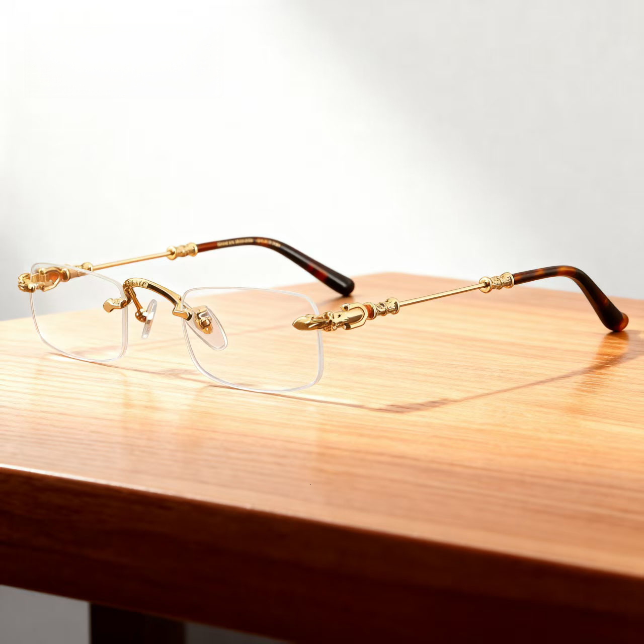Luxury Brand Designer's New Fashion High-definition Anti-blue Light Flat Lenses Metal Frame Eyeglasses For Women, Premium Reading Glasses