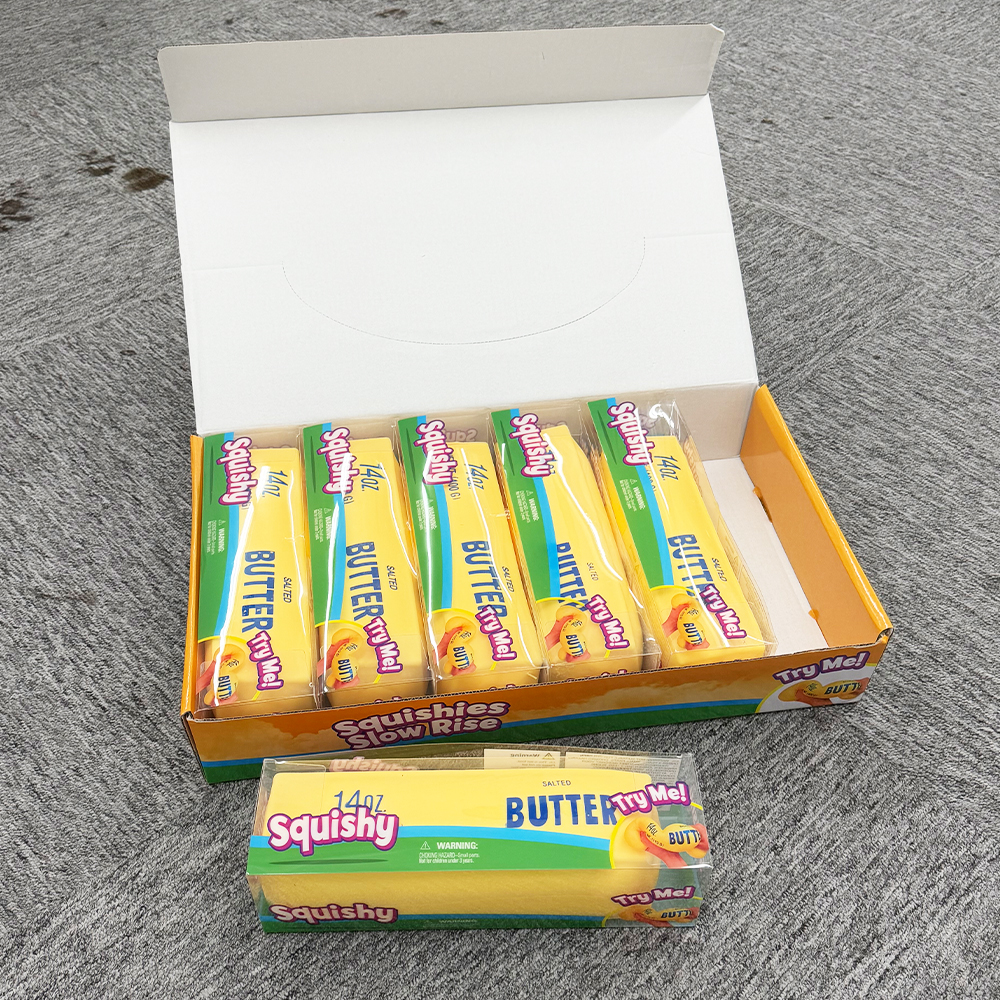 New Trend Giant Butter Stick Squishy Toy Super Soft Slow Rise TPR Flour Filled Squeeze Toy Stress Relief Fidget Toy For Party Gift Office Desktop Deco