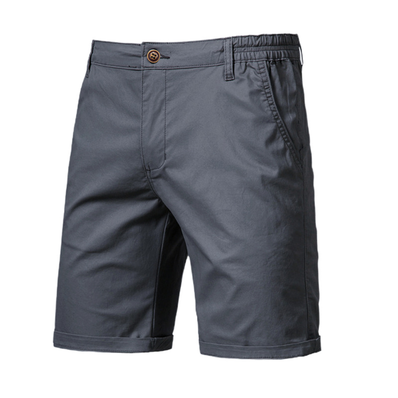 Men's Shorts Men Summer Cotton Elastic Waist Casual Classic Fit Business Half Pants Stretch Khaki Chino Streetwear Beach Size 30-38