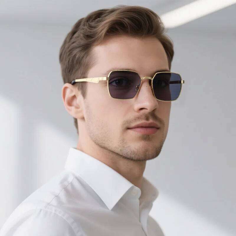 Sunglasses Fashion Small Square Metal Sun glasses Men Women Outdoor Casual Color Lens Sun Glasses Vintage 90s Metal Frame Triangle Legs Design Eyeglas