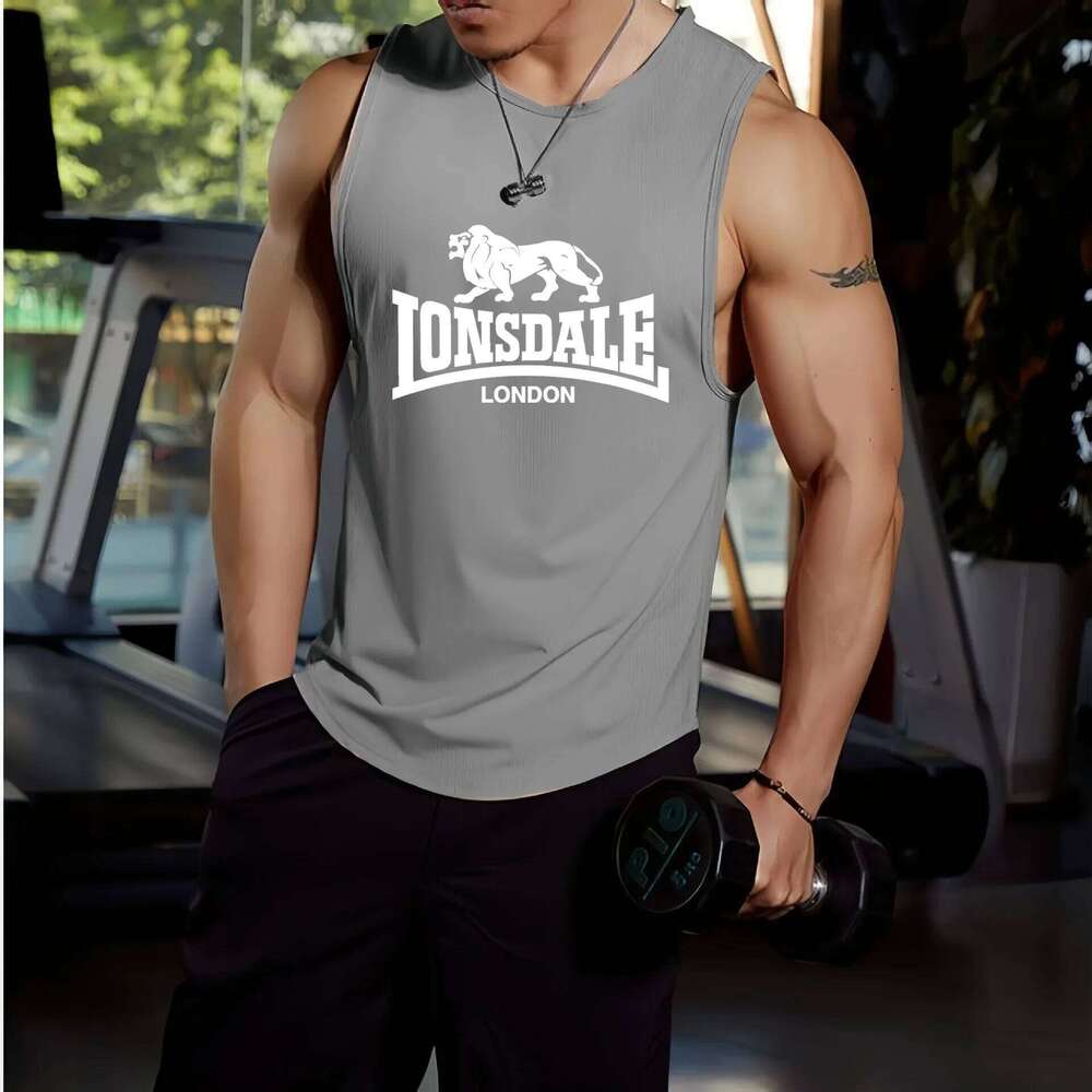 Lion Lonsdale 2026 3D printed men's T-shirt vest, summer fashion casual style, loose and comfortable streetwear, plus size m W260522