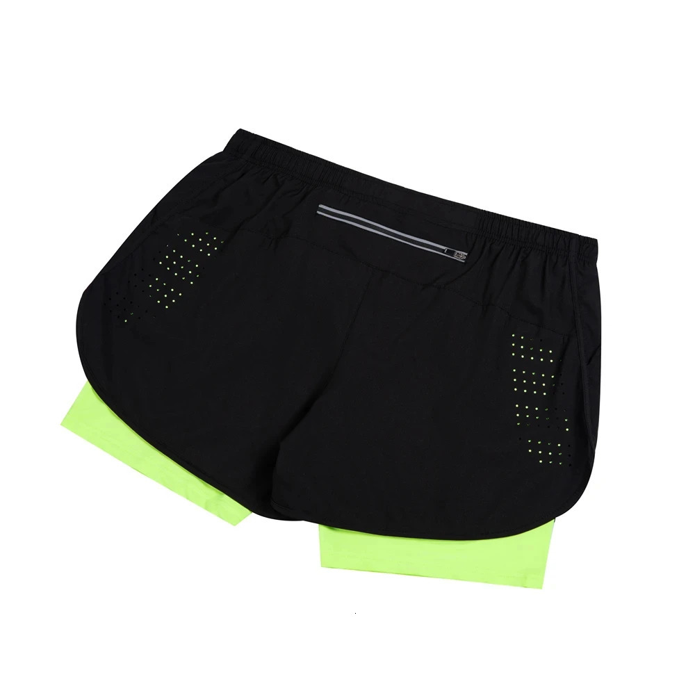 Summer mens reflective running shorts Fitness quick drying double-layer shorts Mens exercise training bodybuilding shorts 260525 - view 4