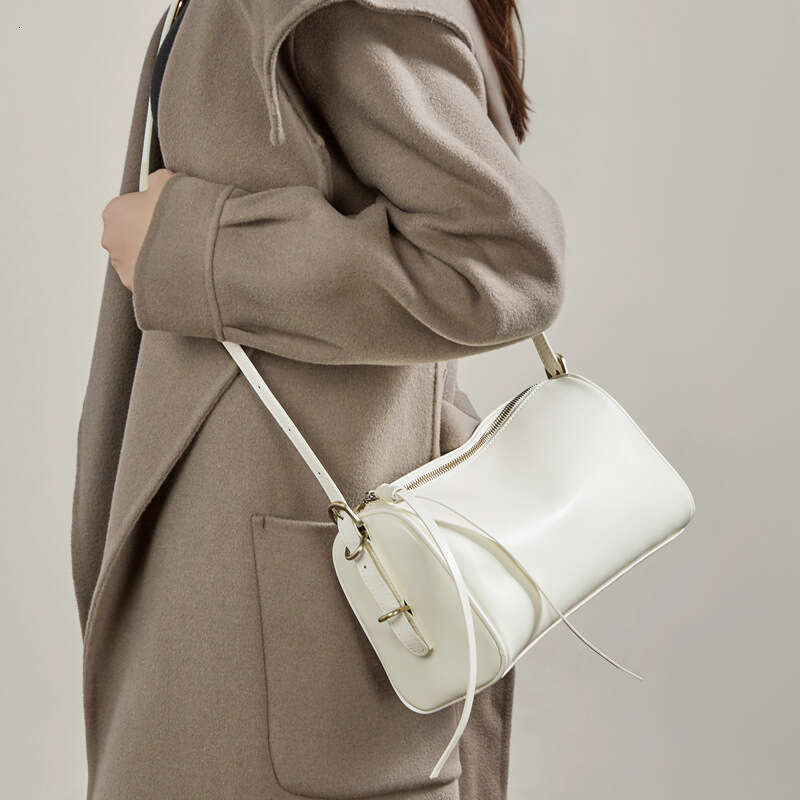 Vegetable Tanned Genuine Leather Pillow Tote Bag Large Capacity Shoulder Crossbody Bag for Women Spring Summer SENYY