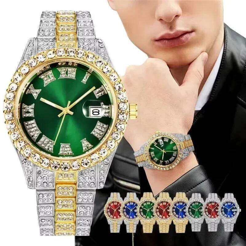 Full Iced Out for Men Multiple Colors Hip Hop Watch Fashion Cool Bling Diamond Luxury Mens Watches Clock 26L0526