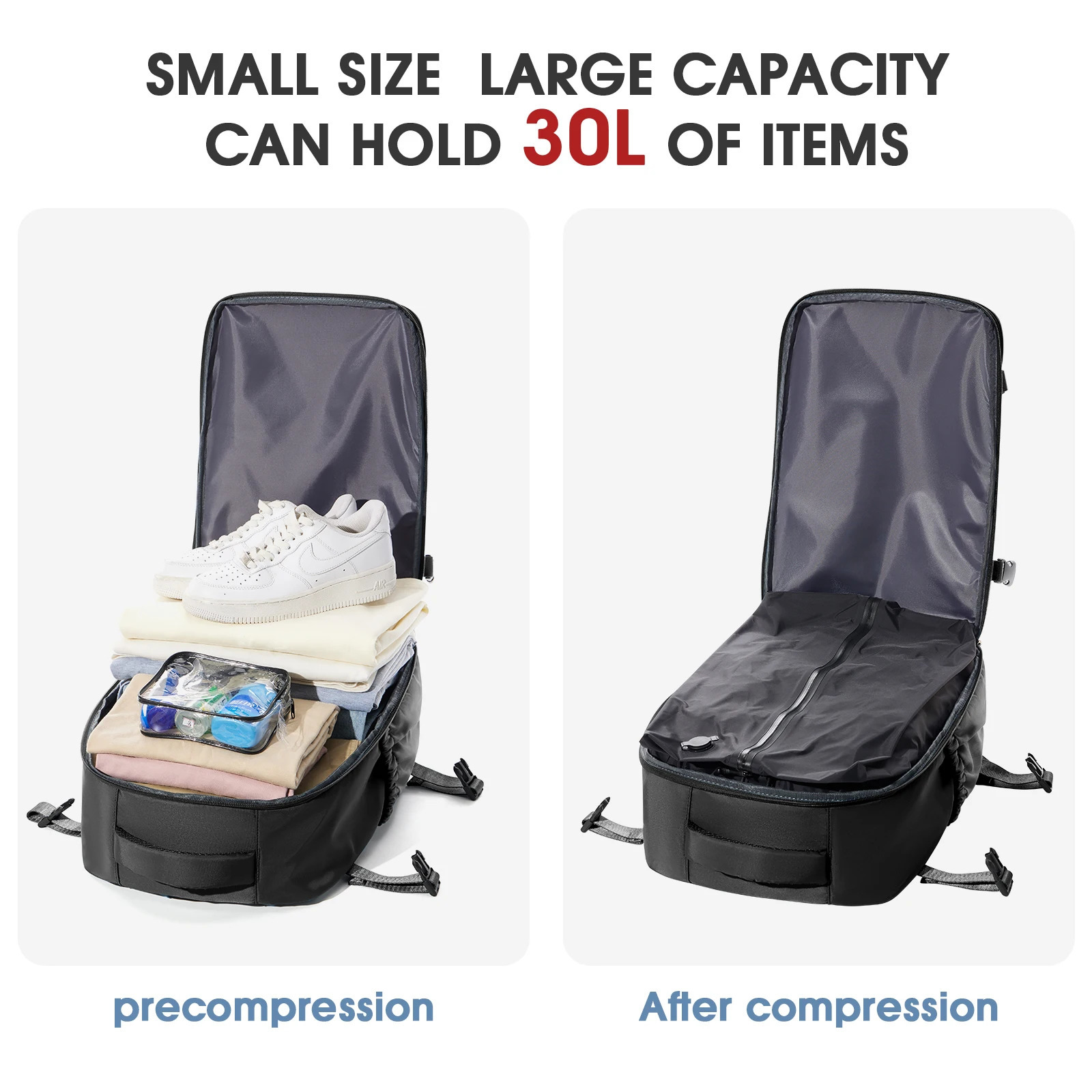 Vacuum Backpack Travel Bag for Men Large Capacity Business Laptop Women Expandable School y260615 - view 6