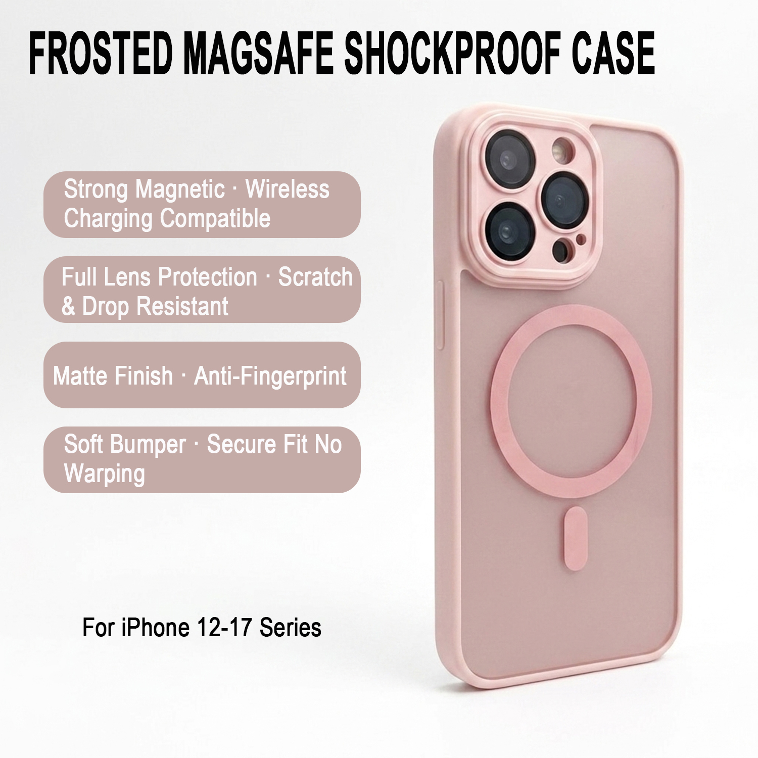Ultra-thin Magnetic Phone Case for iPhone, Strong Magnet, Compatible with MagSafe Fast Charging, Full Coverage Wear-resistant & Scratch-proof Cover