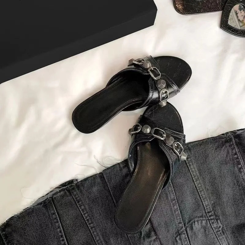 Women Summer High Heel Sandals Versatile Simple Slim Heel Sandals Slippers 260526 - view 5