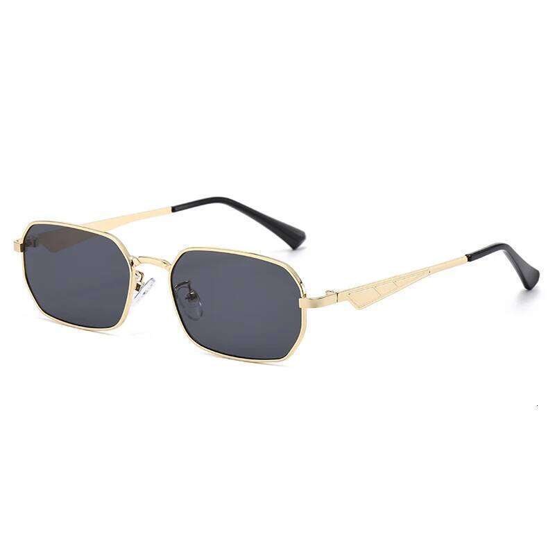 Sunglasses Fashion Small Square Metal Sun glasses Men Women Outdoor Casual Color Lens Sun Glasses Vintage 90s Metal Frame Triangle Legs Design Eyeglas
