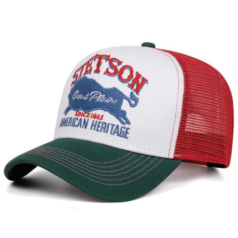 2025 Personalized New Truck Hat STETSON Red Bear Breathable Mesh Hat Street Hip Hop Hat Daily Casual Wear Sunshade Baseball Hat H260525