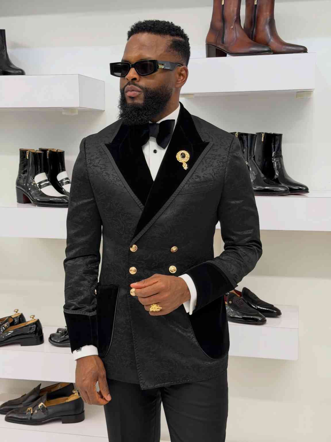 Exquisite Suits Men 2 Piece Sets Floral Pattern Prom Blazers Customized Man Formal Wear Wedding Tuxedo Attire - view 9