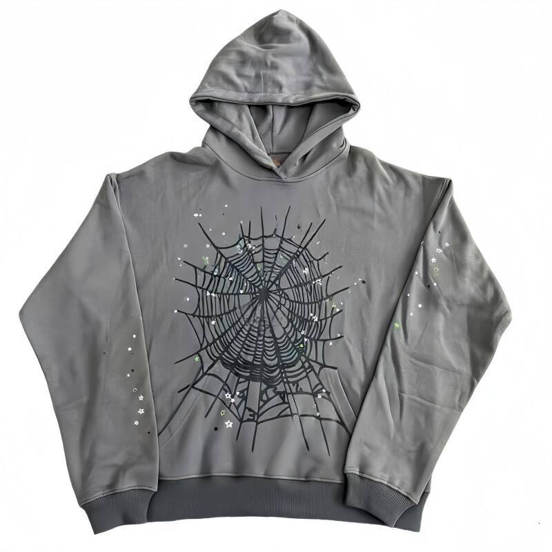 Spider Print Hooded Sweatshirt Loose Hip Hop Street Style Pullover, Warm Fleece Long Sleeve Tops for Teenagers Adults Best Seller Unisex Casual Outerw