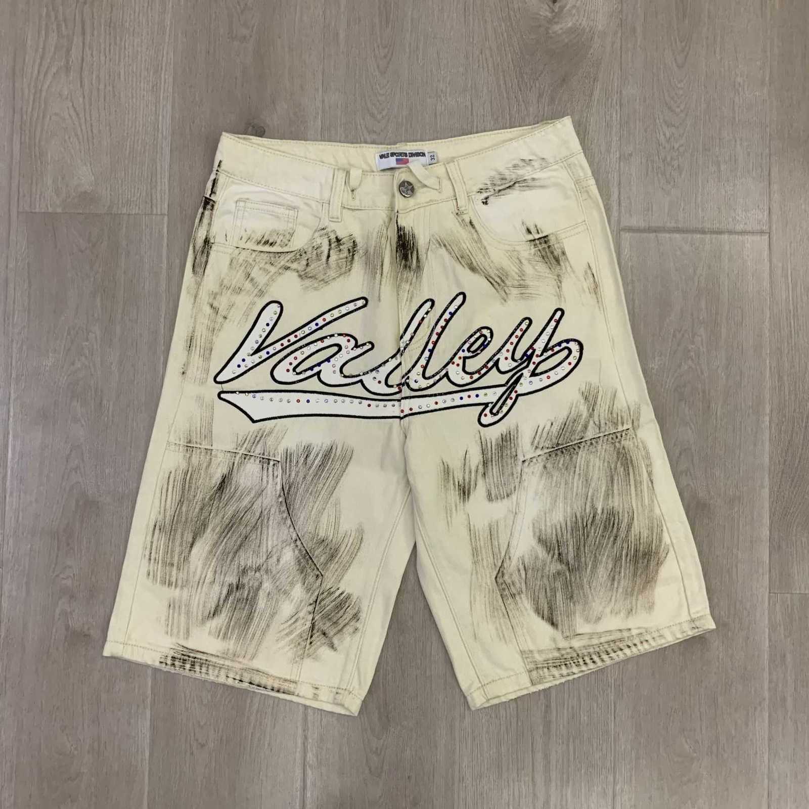 Y2k Black Denim Shorts Baggy Streetwear Embroidery Cartoon Graphics Short Jeans Men Harajuku Hip Hop Loose Fitness Casual Shorts X251205