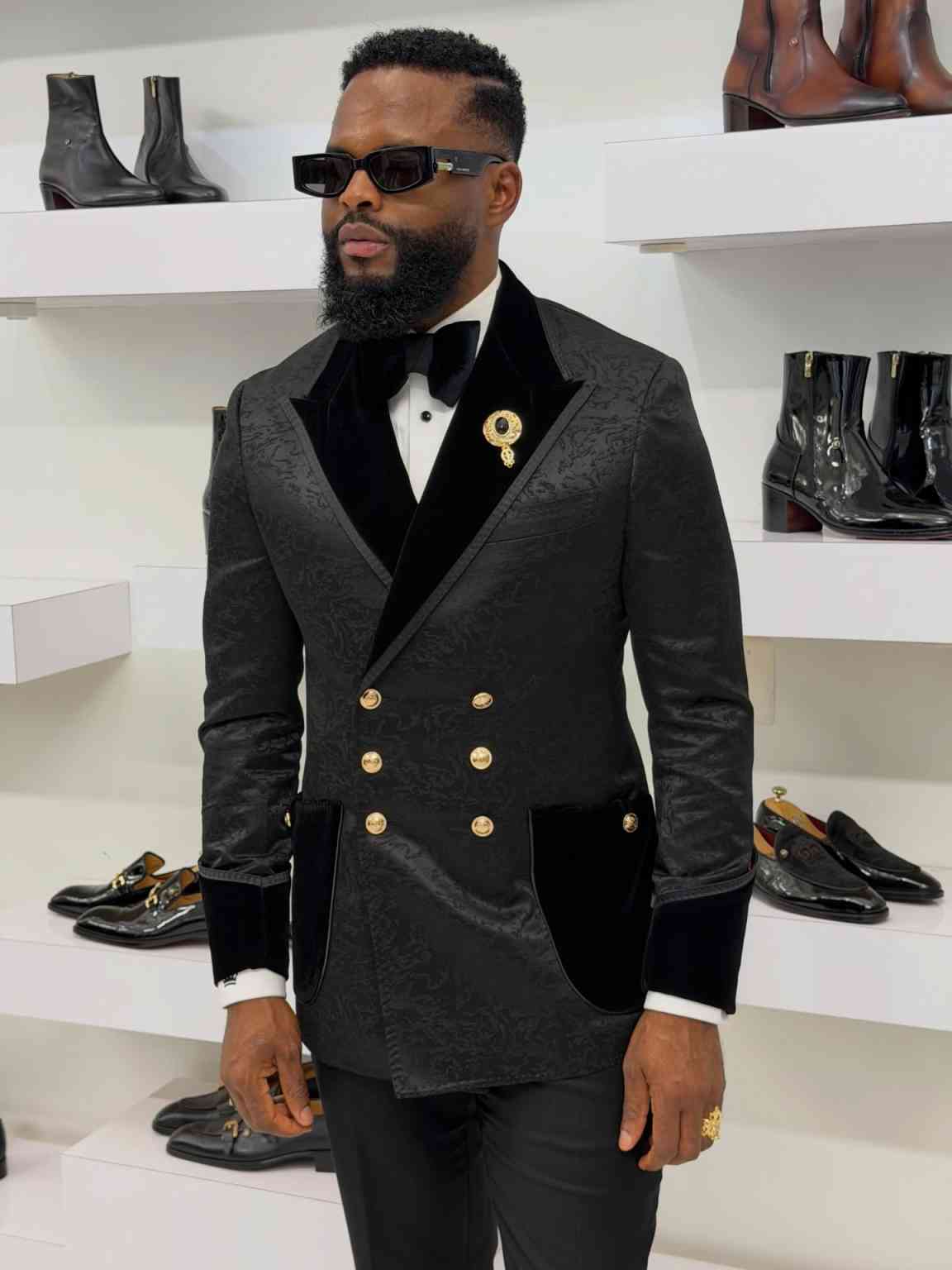 Exquisite Suits Men 2 Piece Sets Floral Pattern Prom Blazers Customized Man Formal Wear Wedding Tuxedo Attire - view 8