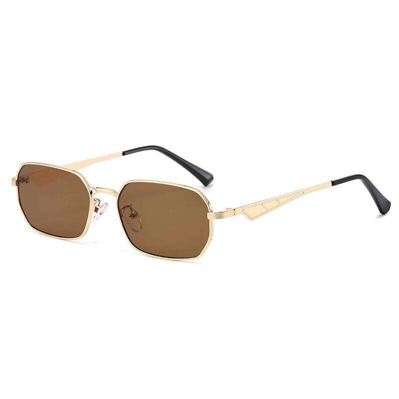 Sunglasses Fashion Small Square Metal Sun glasses Men Women Outdoor Casual Color Lens Sun Glasses Vintage 90s Metal Frame Triangle Legs Design Eyeglas