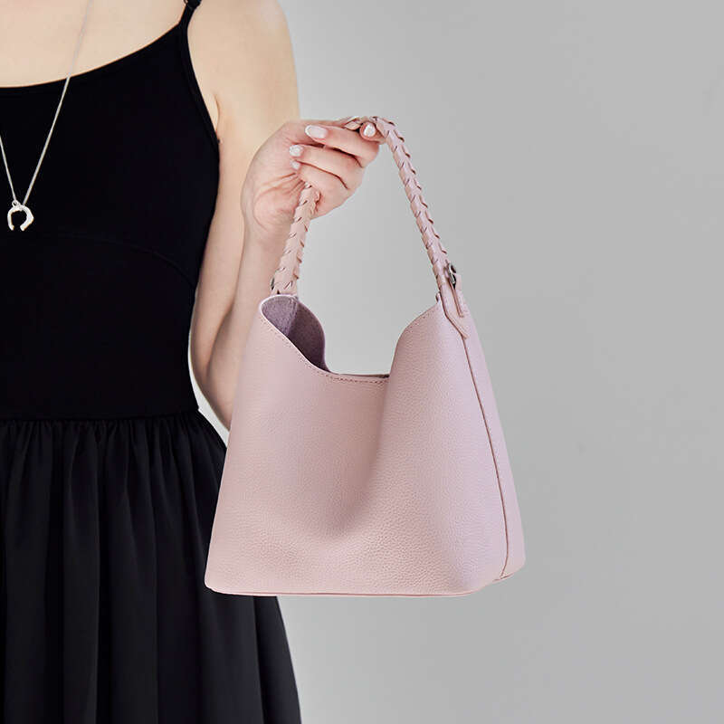 Genuine Leather Korean Style Bucket Bag Casual Versatile Shoulder Crossbody Underarm Handbag for Women SENYY