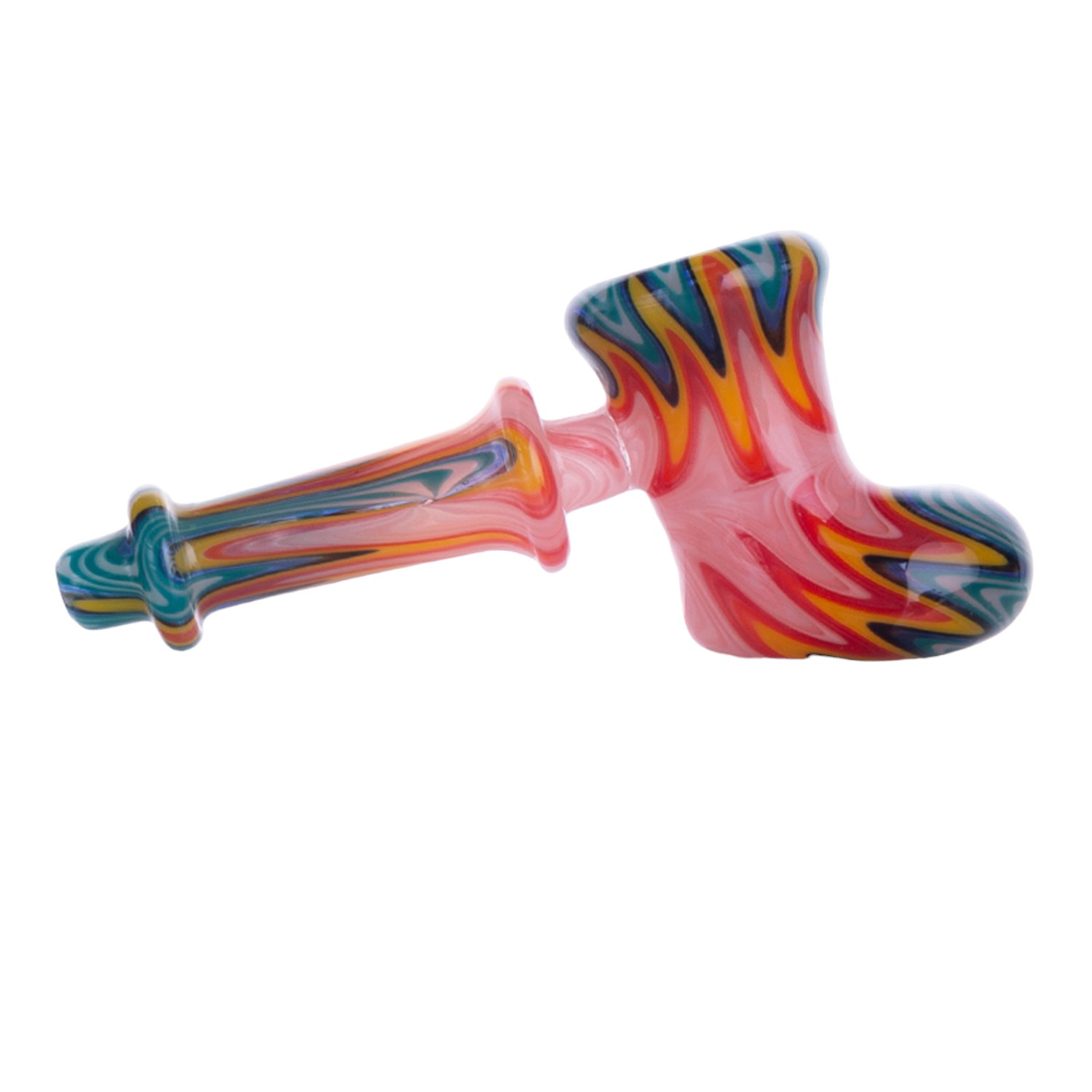 Parrucca Multicolore Artistica Wag Cucchiaio Di Vetro Pipa Soffiata A Mano Arcobaleno Swirl Inebriante Pipa Da Fumo YD3658-image
