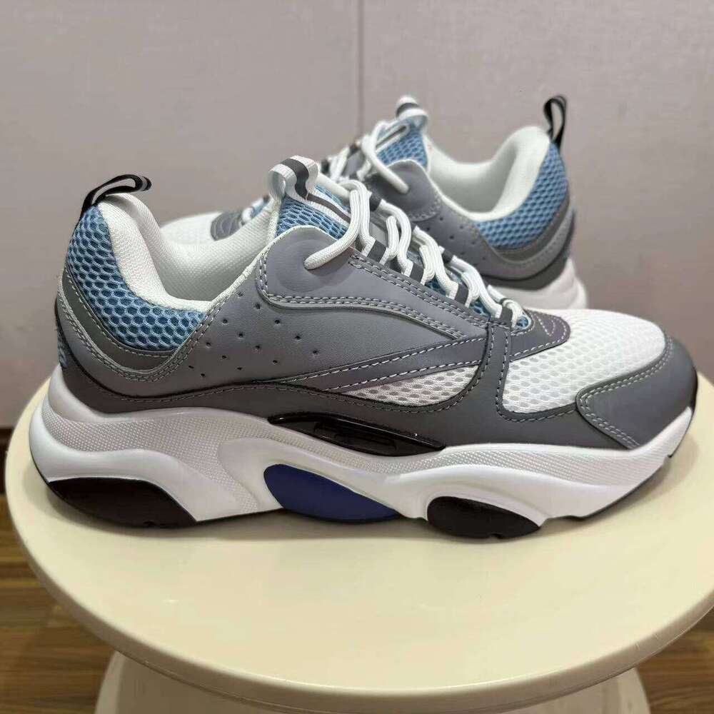 New Casual Men's B22 Elastic Mesh Lace-up Thick Sole Breathable Sports Running Walking Shoes for Men 26Y0526
