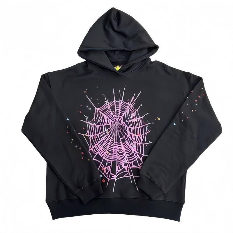 Spider Print Hooded Sweatshirt Loose Hip Hop Street Style Pullover, Warm Fleece Long Sleeve Tops for Teenagers Adults Best Seller Unisex Casual Outerw