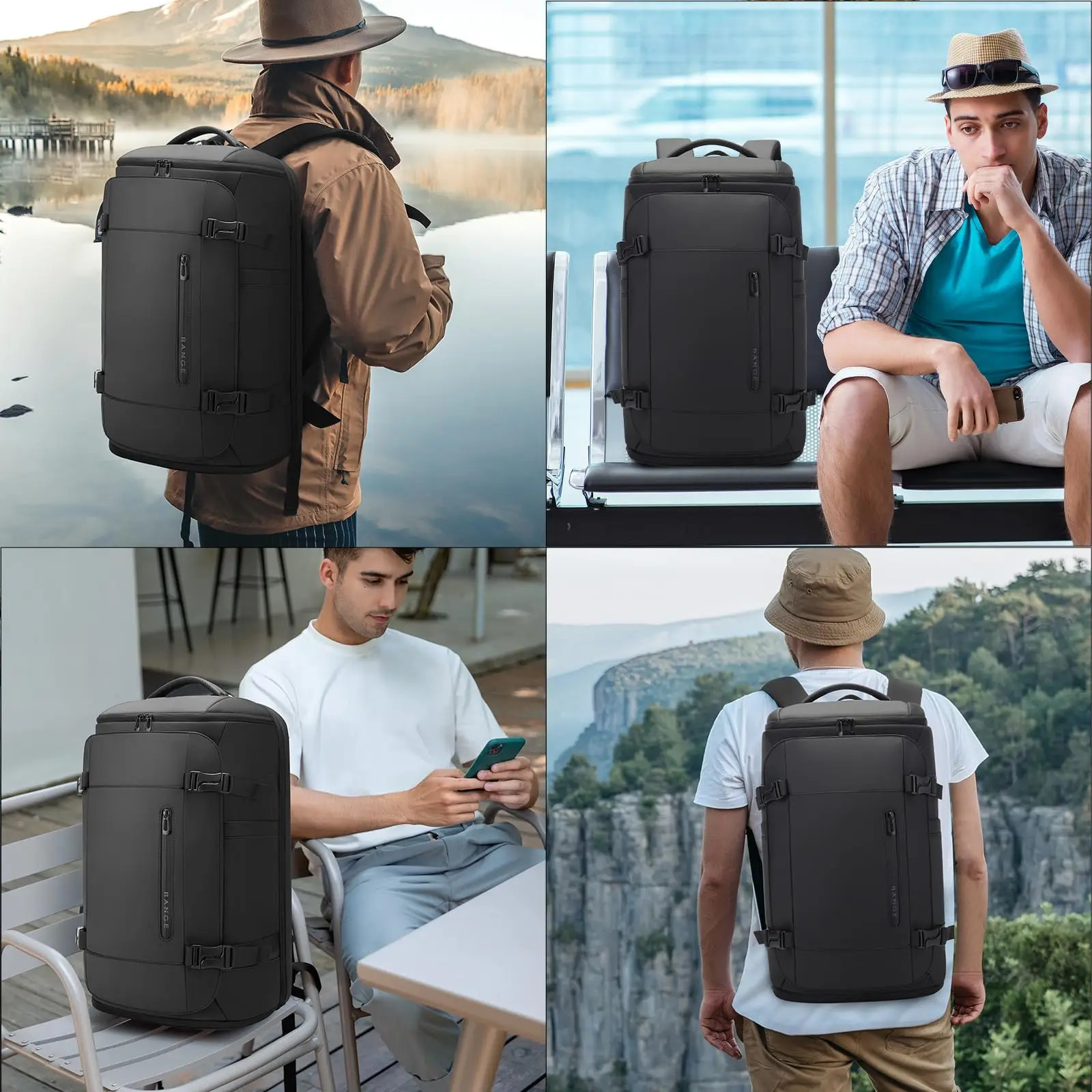 BANGE Multi Men Backpack Sports Travel Business Large Capacity Dry and Wet Separation Outdoor Hiking with Shoe Compartments y260611 - view 7