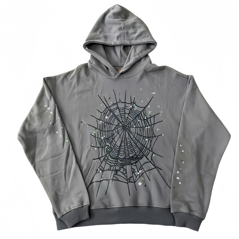 Spider Print Hooded Sweatshirt Loose Hip Hop Street Style Pullover, Warm Fleece Long Sleeve Tops for Teenagers Adults Best Seller Unisex Casual Outerw