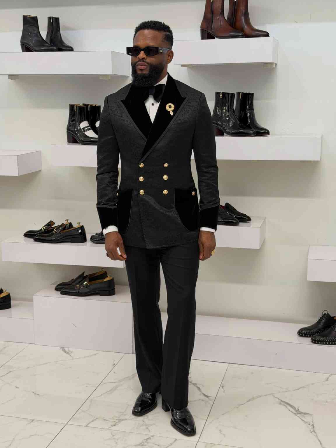 Exquisite Suits Men 2 Piece Sets Floral Pattern Prom Blazers Customized Man Formal Wear Wedding Tuxedo Attire - view 7