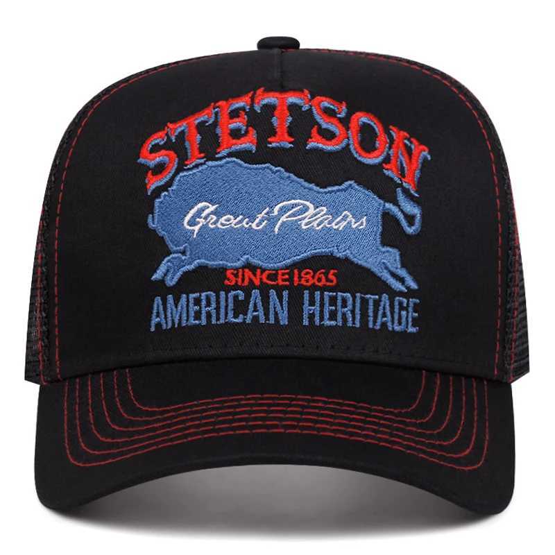 2025 Personalized New Truck Hat STETSON Red Bear Breathable Mesh Hat Street Hip Hop Hat Daily Casual Wear Sunshade Baseball Hat H260525