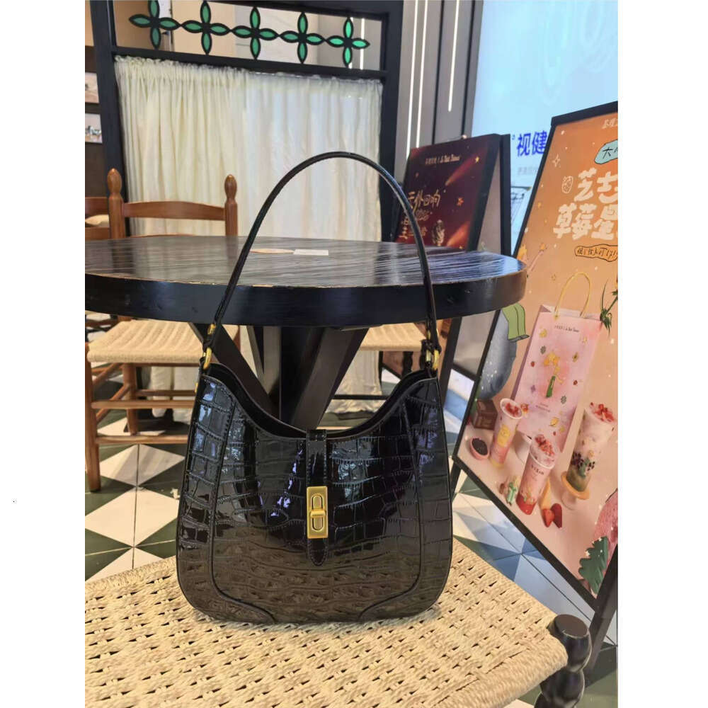 Genuine Leather Crocodile Pattern Cowhide Bag Niche Design Large Capacity Underarm Shoulder Crossbody Bag Spring Summer Women SENYY