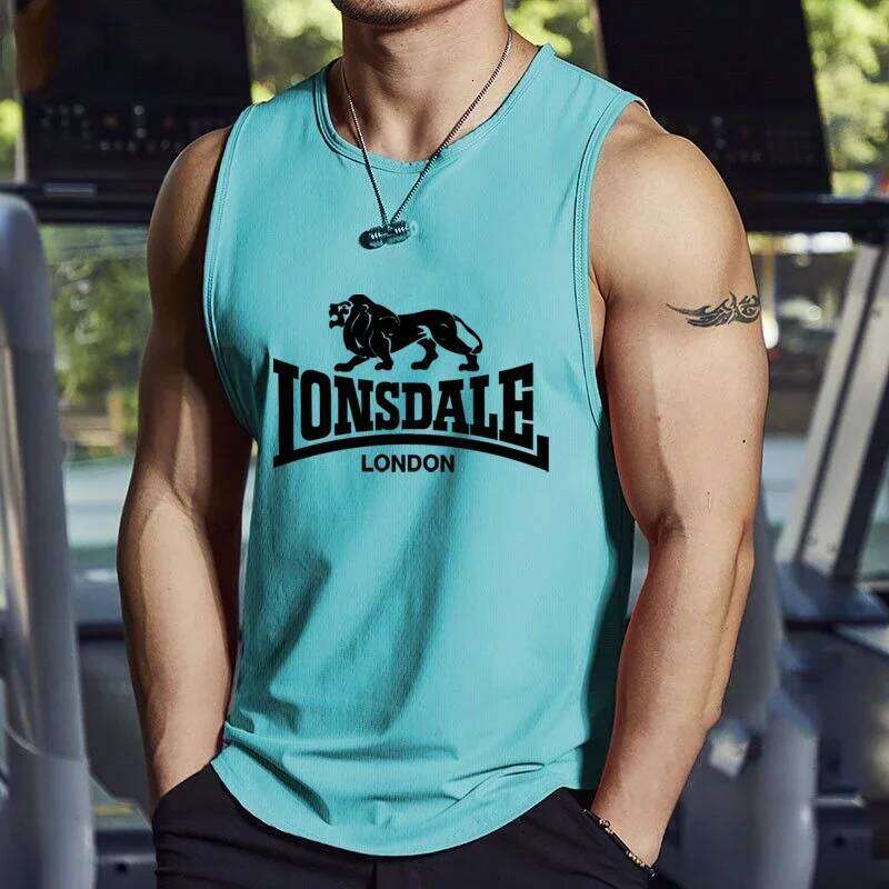 Lion Lonsdale 2026 3D printed men's T-shirt vest, summer fashion casual style, loose and comfortable streetwear, plus size m W260522