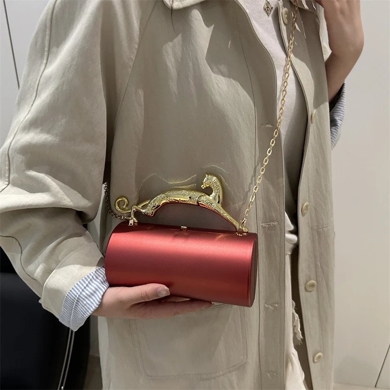 Animals Leopard Metal Handle Evening Clutch Bag Trendy Party Purse Lady High Quality Acrylic Shoulder Crossbody Bag Mini Handbag 260525 - view 5