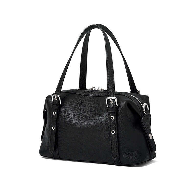 Top Layer Cowhide Boston Bag High End Large Capacity Commuter Shoulder Crossbody Handbag for Women SENYY