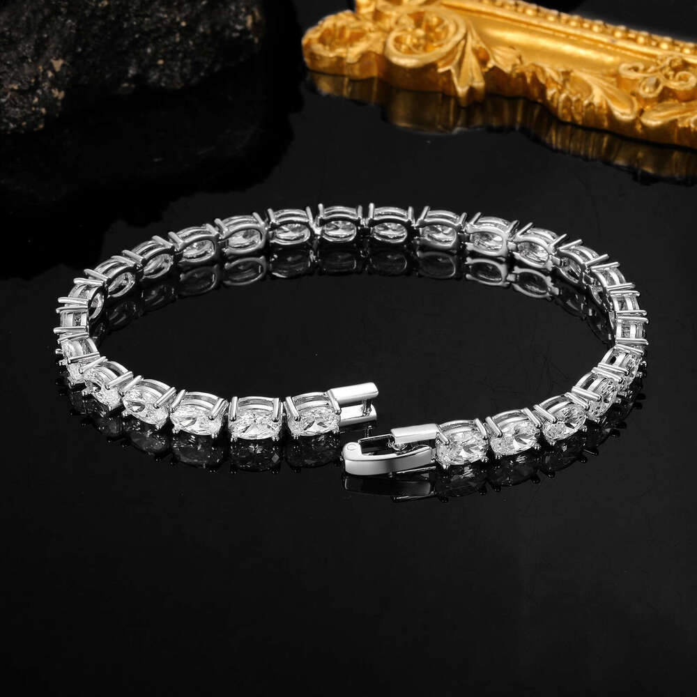 GRA Wholesale Hip Hop Style Luxury Custom Jewelry Natural Iced Tennis VVS Moissanite Bracelet 18k Pure Gold - view 4