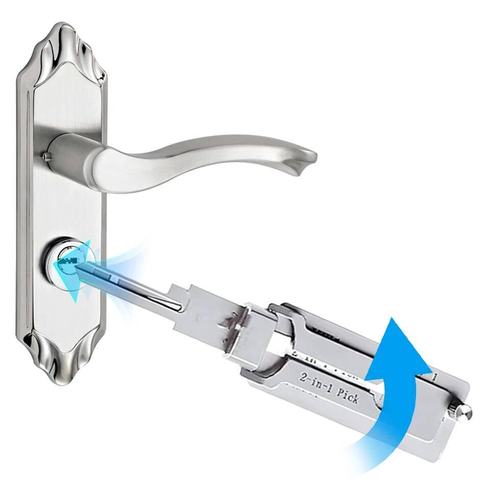 SS001 Stainless Steel Key 2 In 1 Precision Hook & Pick Set Lock Decoder O-ring Pickup Kit Maintenance Repair Hand Tools ddmynov - view 3