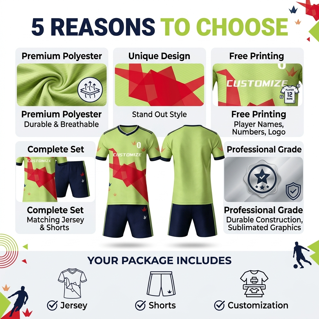 Custom Color Block Soccer Uniform Set Breathable Polyester OEM Football Jersey Shorts for Team Matches - view 6