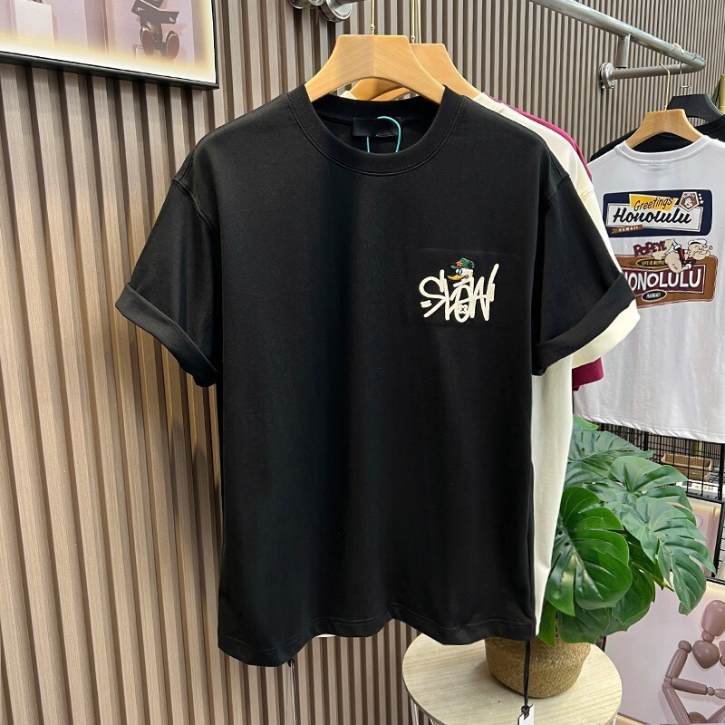 Fashion Designer T-shirt Luxurious Young Men's Trendy Building Pattern American Fashion Cartoon Print Short Sleeved Outdoor Summer Fashion Youth  - view 5